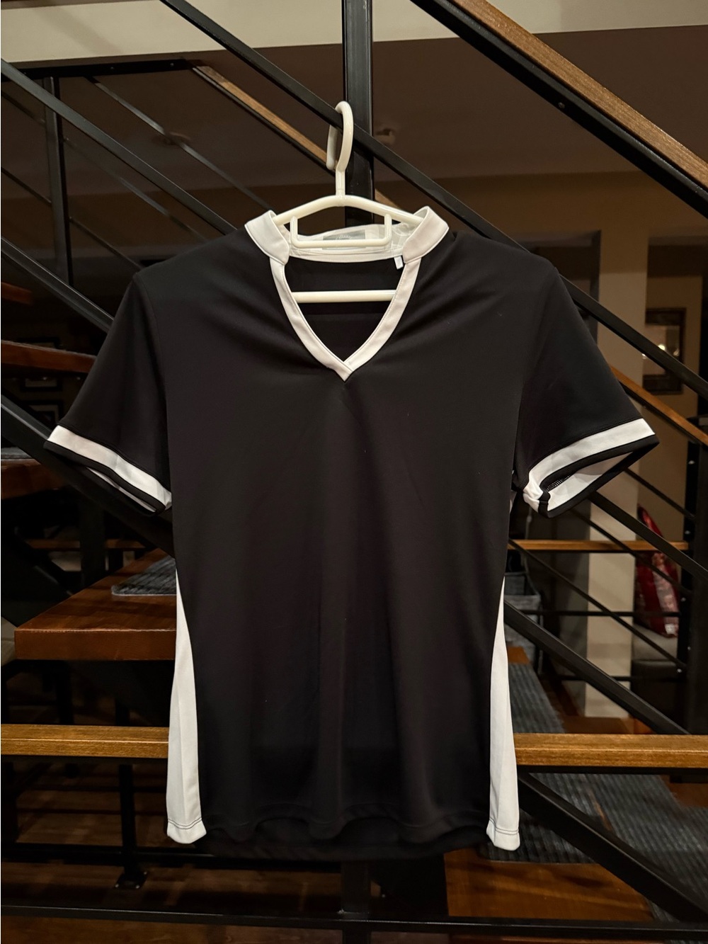Callaway Black Short Sleeve Performance Top with White Accents